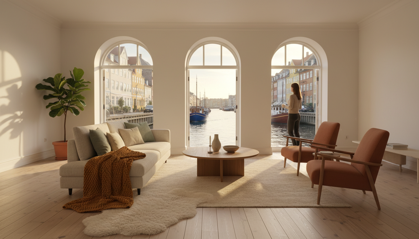 A typical Copenhagen home swap apartment in Christianshavn bright Scandinavian interior with white w