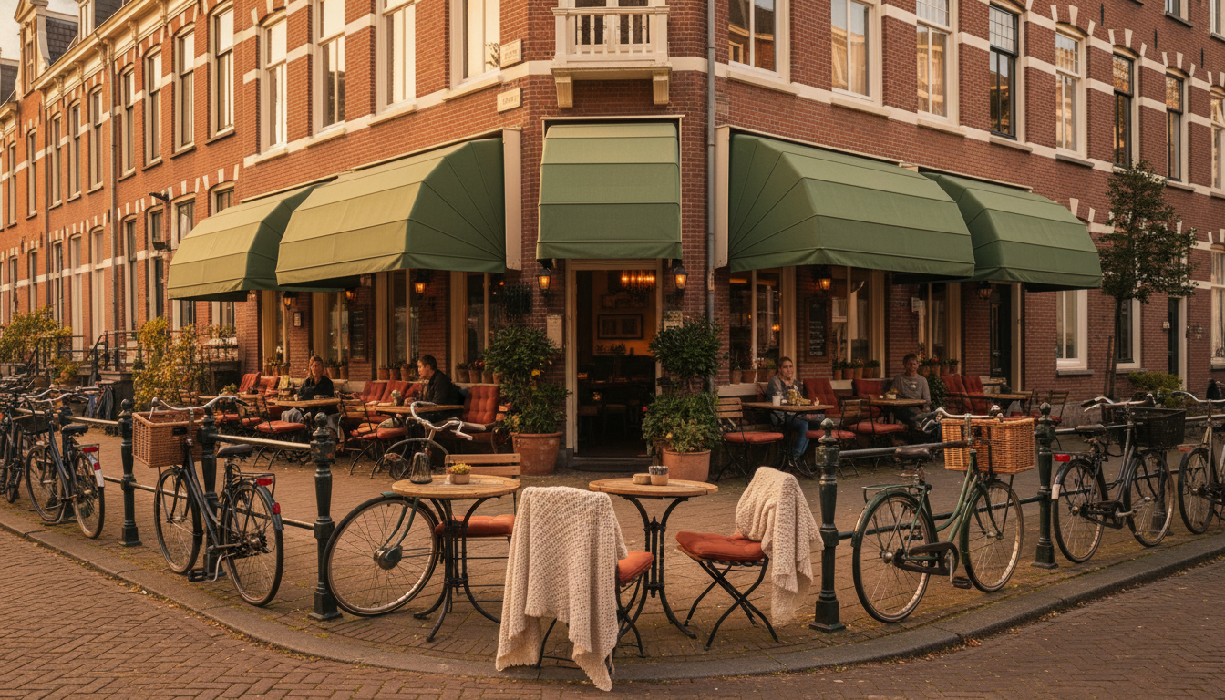 Tree-lined street in Statenkwartier with characteristic Dutch townhouses, bicycles parked against ir