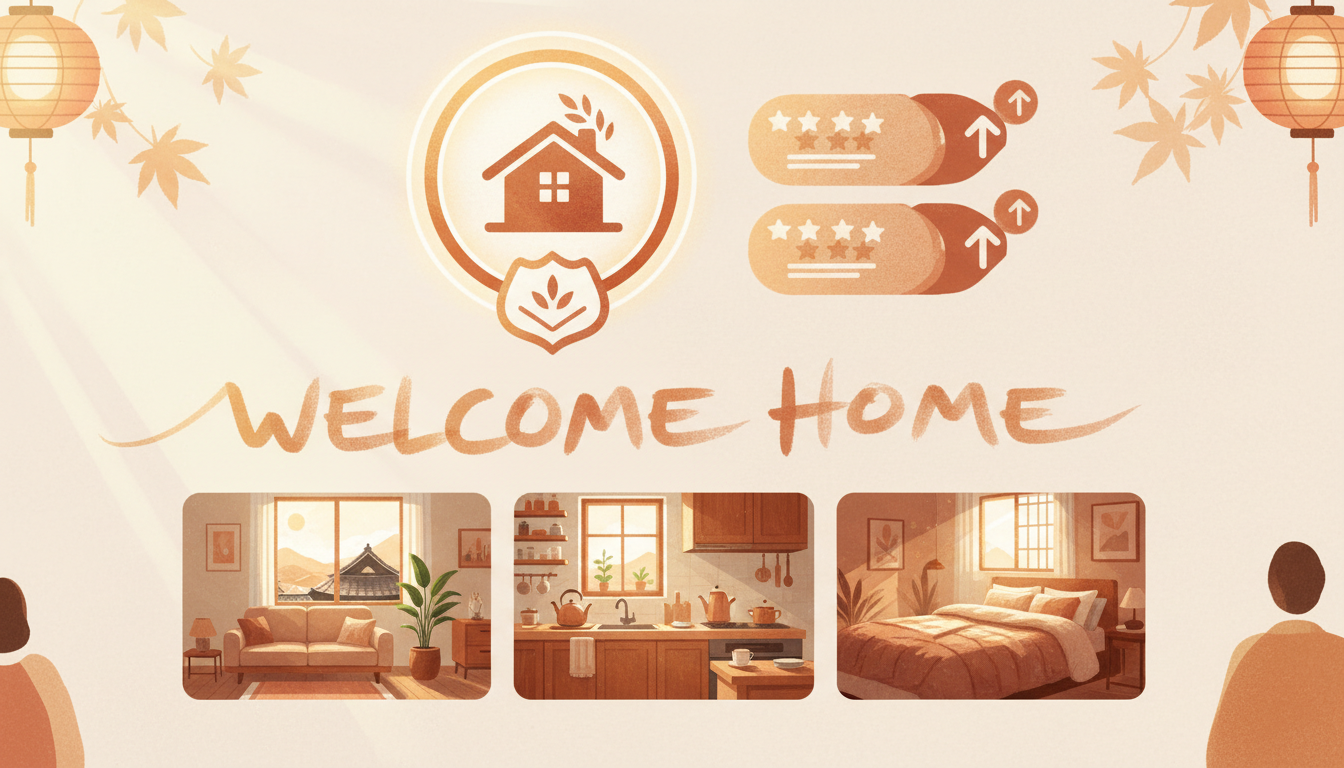 SwappaHome profile example showing verified badge, positive reviews, and clear home photos with a we