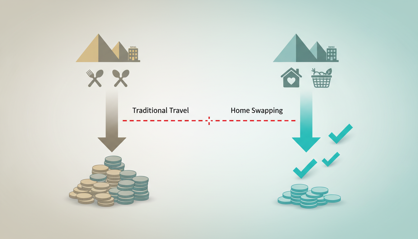 An infographic showing cost comparison between traditional Cairo travel hotels  restaurants versus h