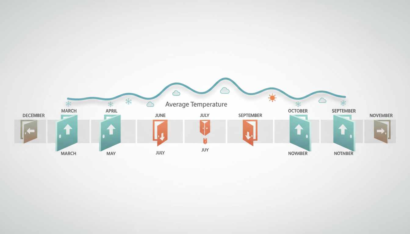 Infographic showing Tallinn home exchange availability by month - high availability March-May and Se